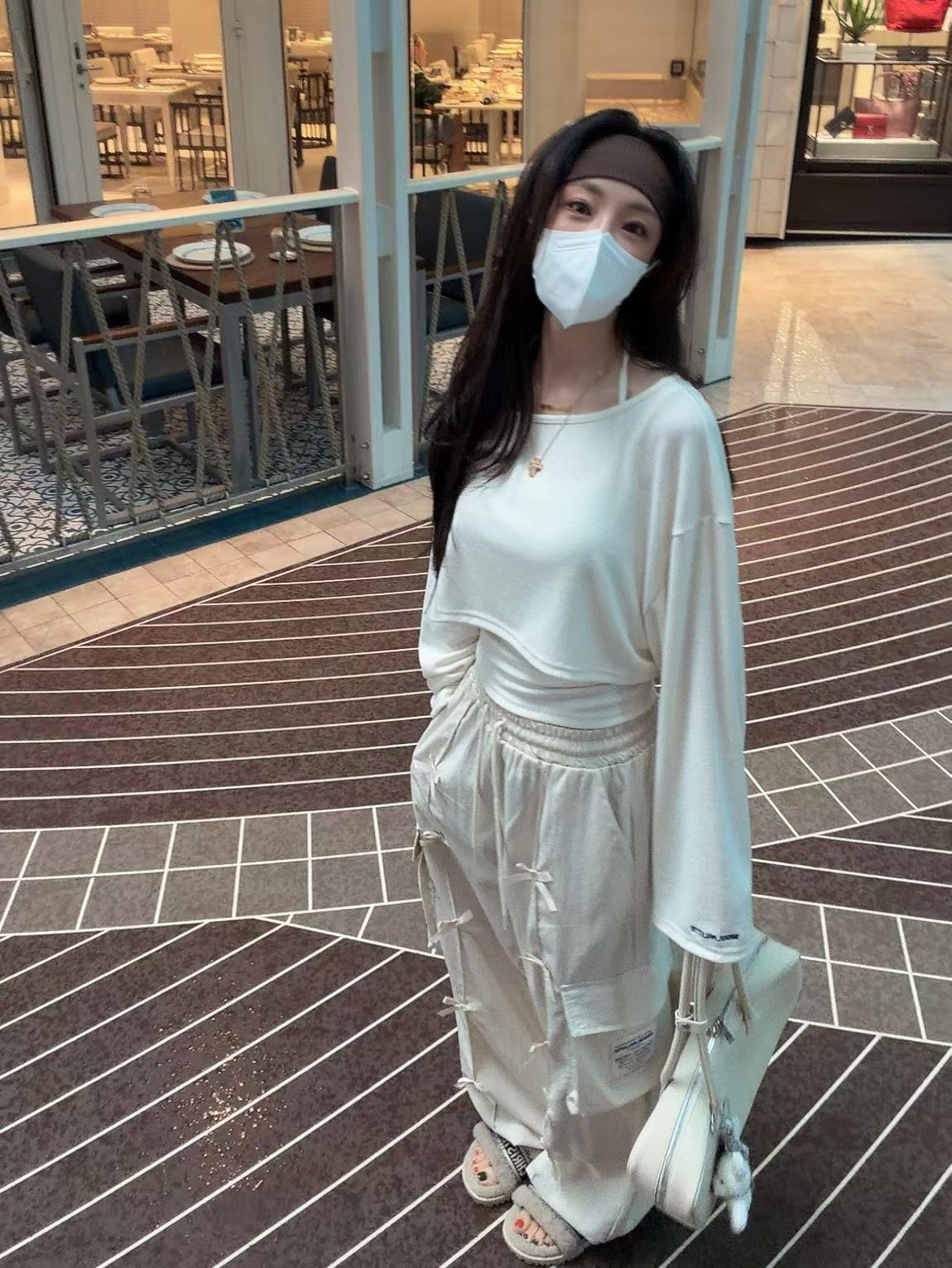 綁頸吊帶短Tee set