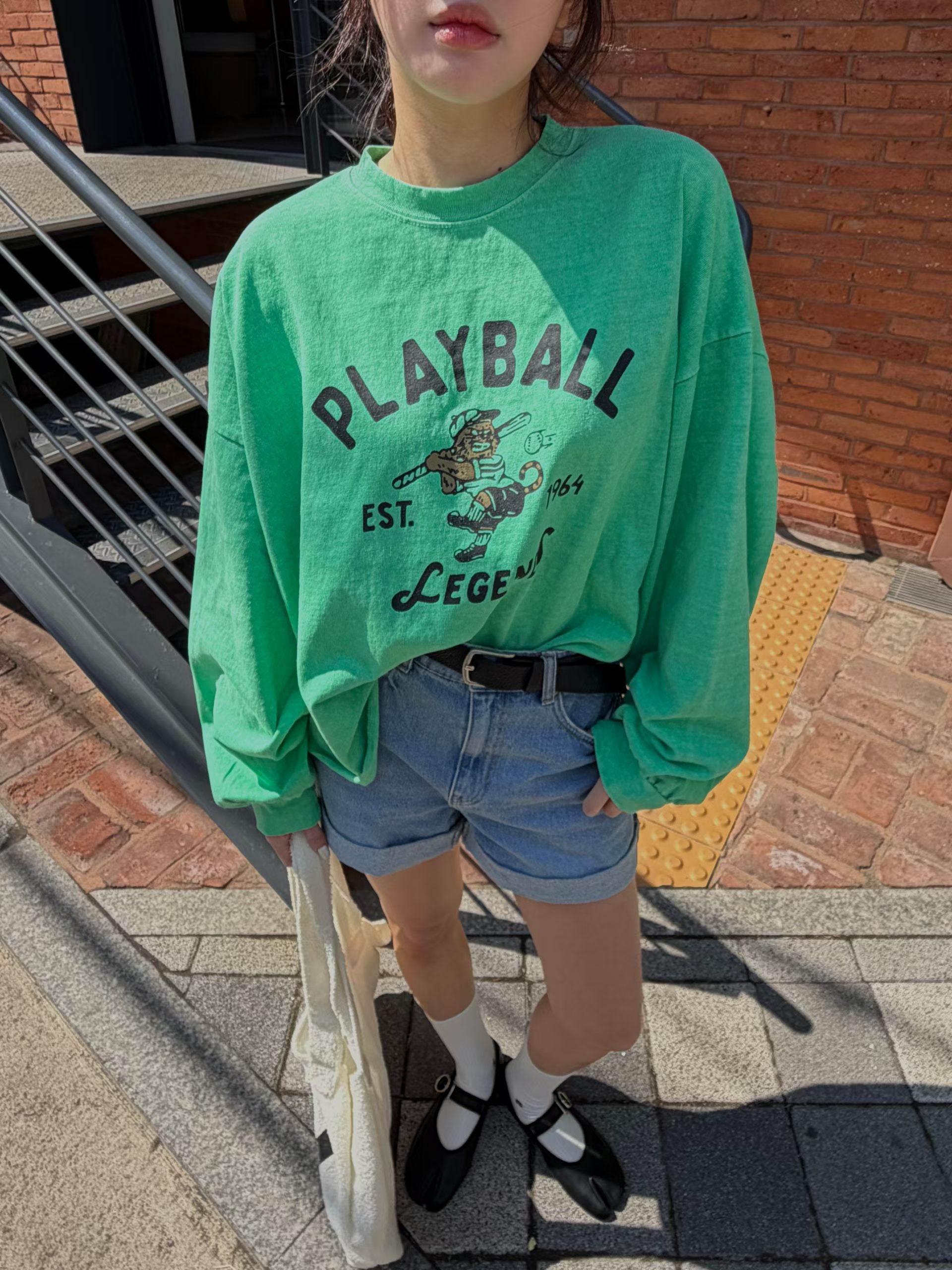 ”PlayBall“束袖Tee