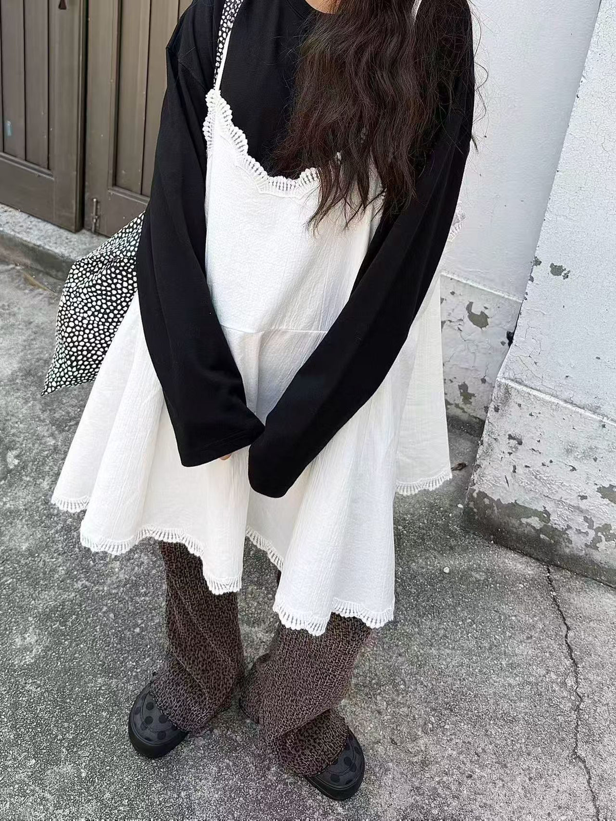 lace邊吊帶連身裙