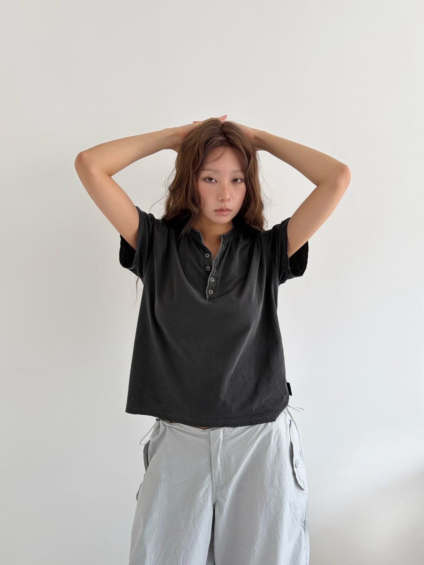 扣鈕領洗水Tee