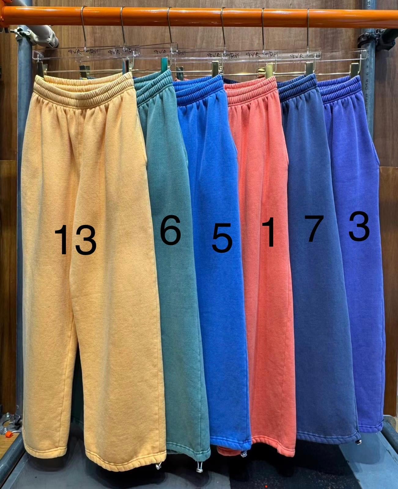 索腳抓毛裏洗水布褲