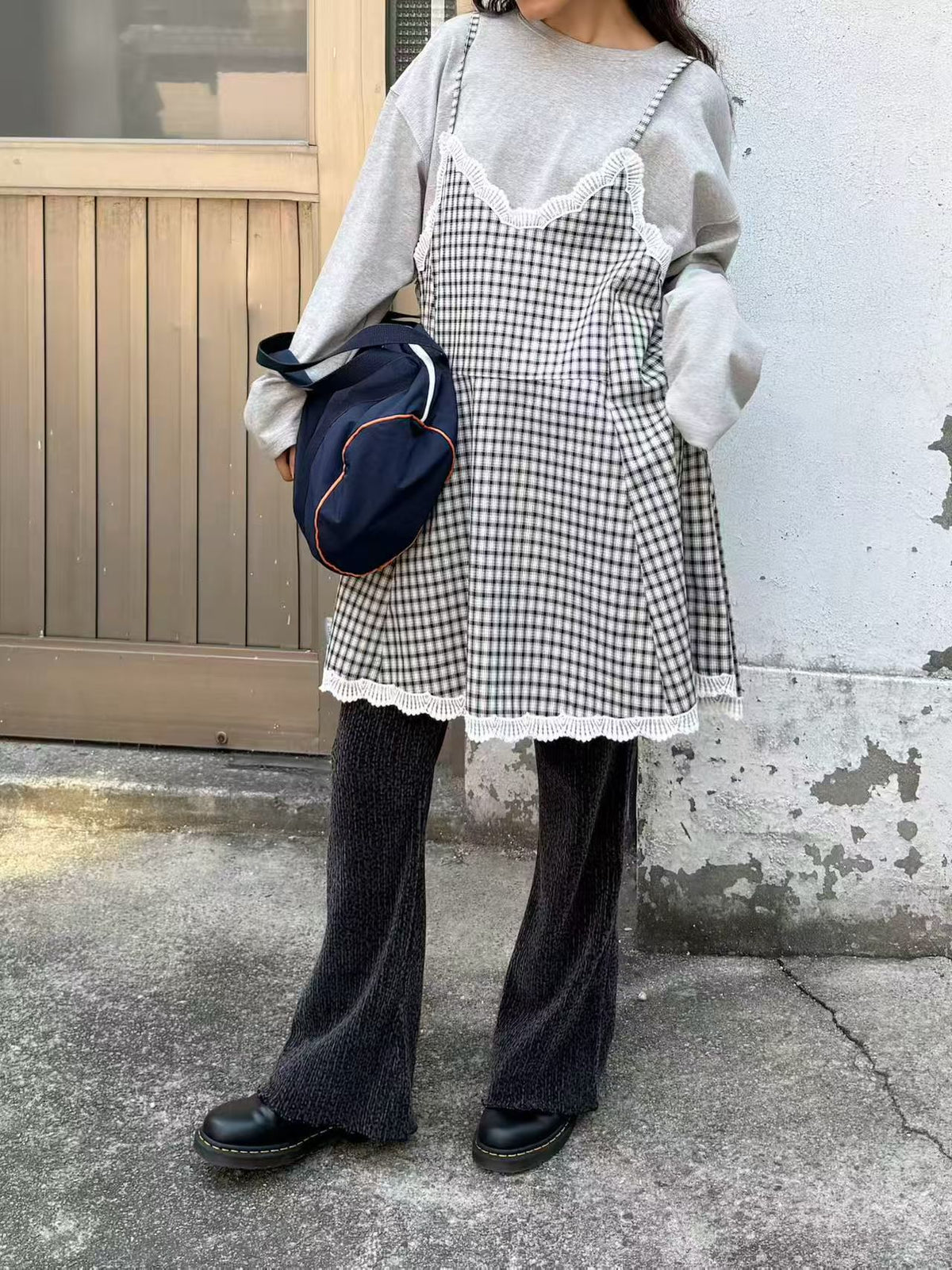 lace邊吊帶連身裙