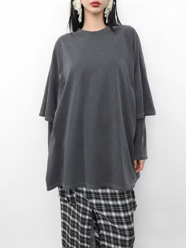 WST-3 洗水短袖長Tee
