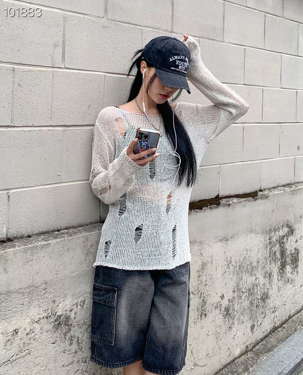 洗水牛仔cap