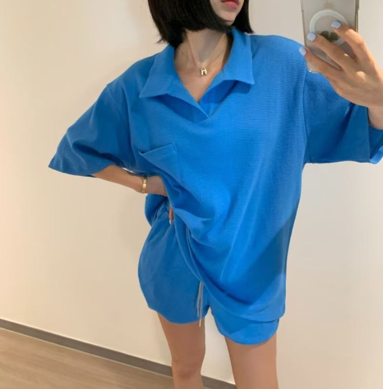 polo領窩夫格Tee (set裝可另購窩夫格短褲)