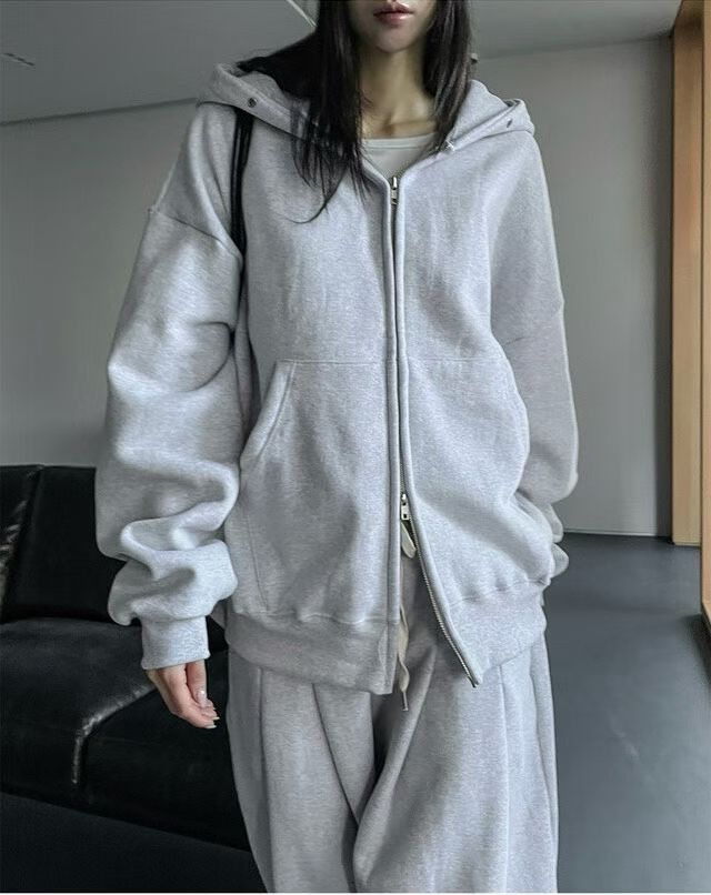 抓毛有帽ZIP UP外套 (set裝可另購抓毛布褲)