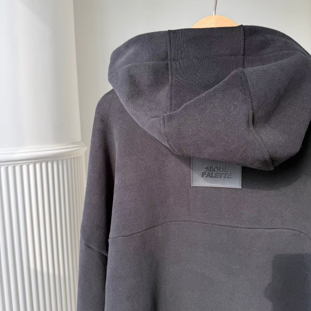 絨面前袋有帽衛衣