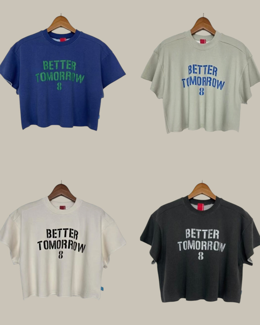 ‘BETTER TOMORROW’洗水短Tee （set裝可另購洗水裙褲)