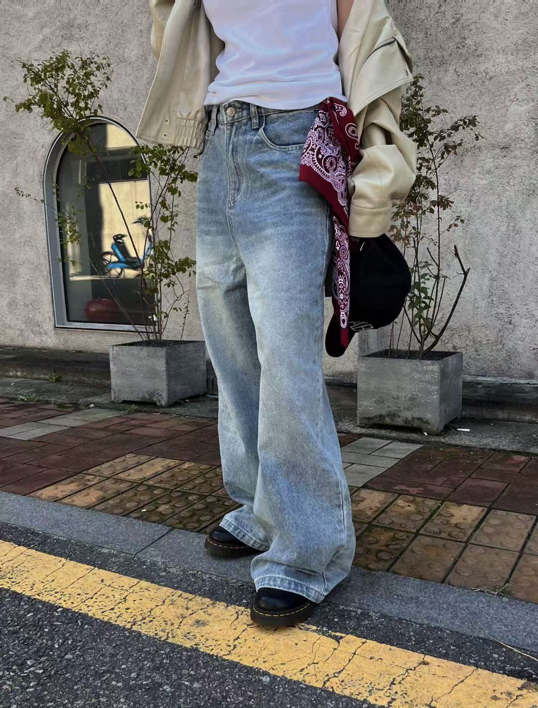 石磨貓須牛仔褲