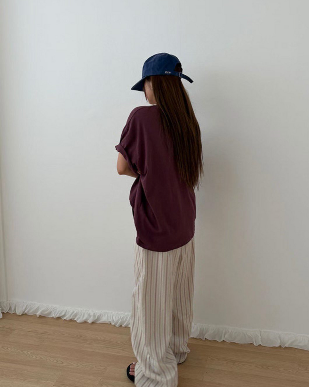 摺袖長Tee