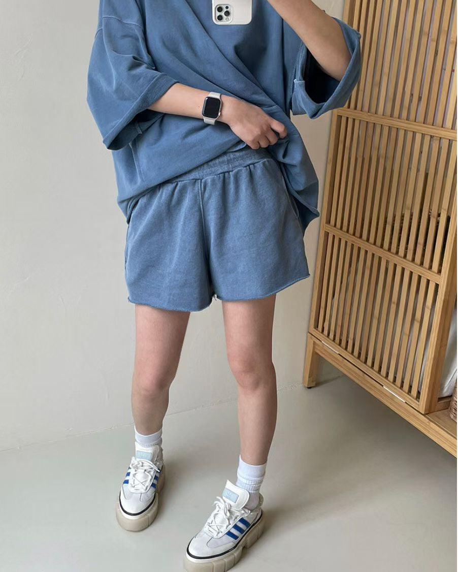 洗水披邊短褲