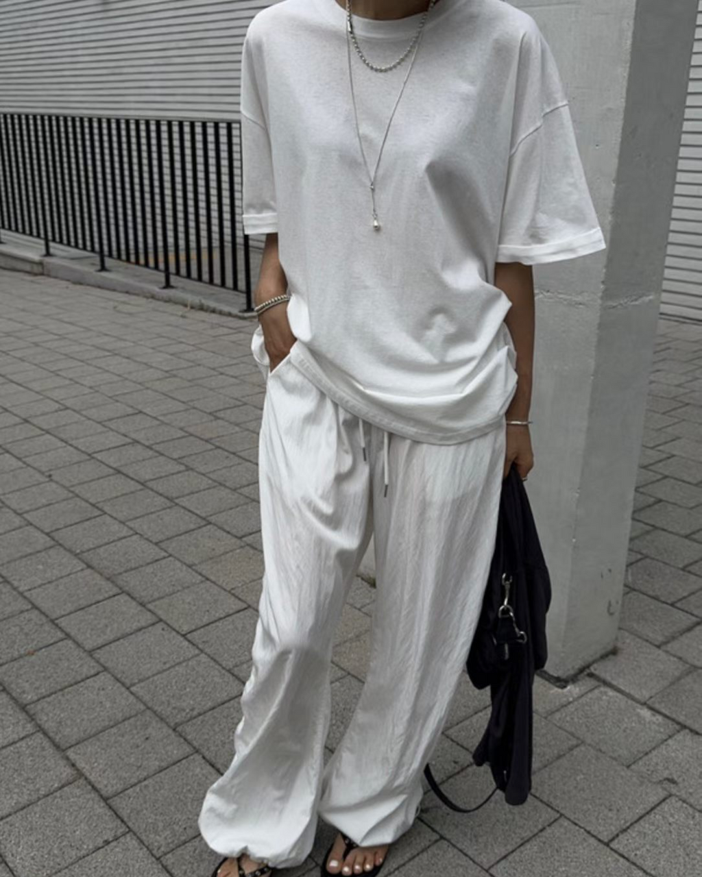 摺袖長Tee