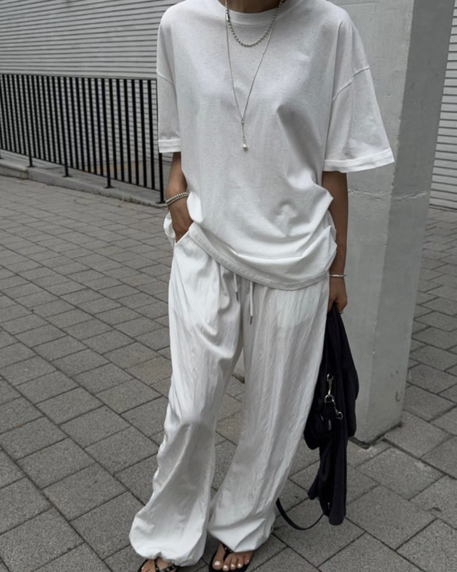 摺袖長Tee