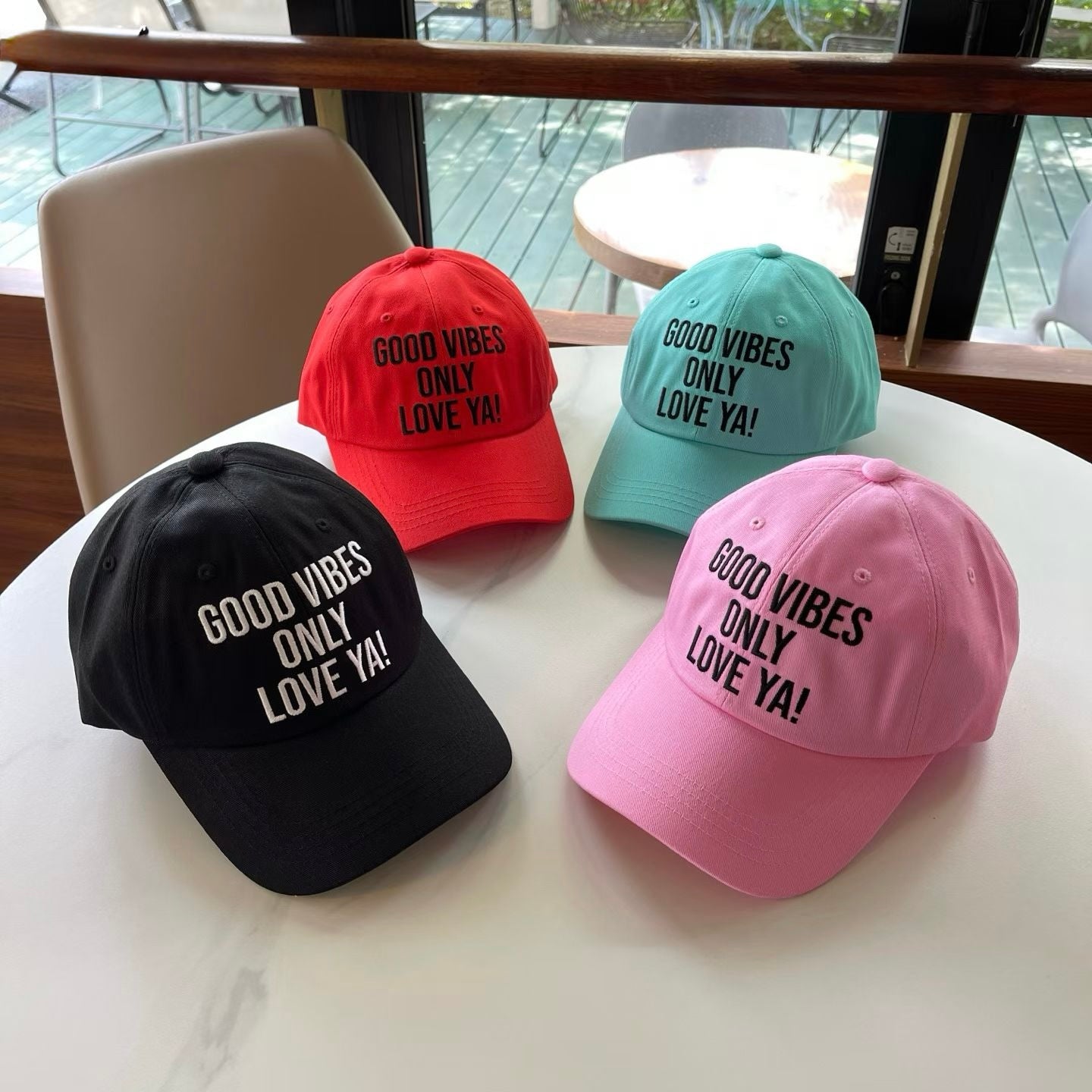 “Good Vibes”繡字Cap帽