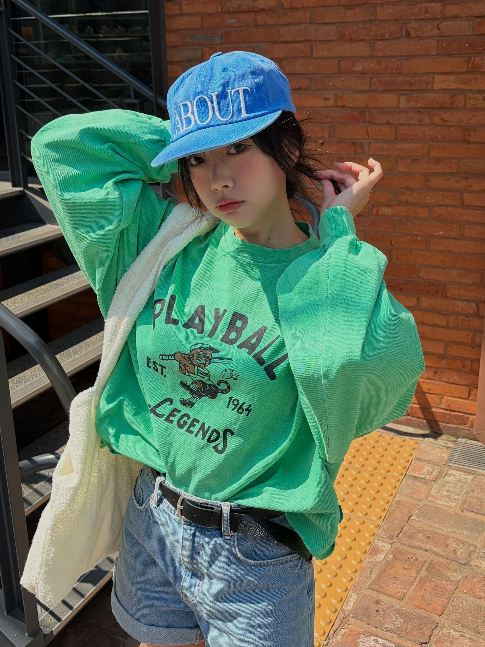 ”PlayBall“束袖Tee