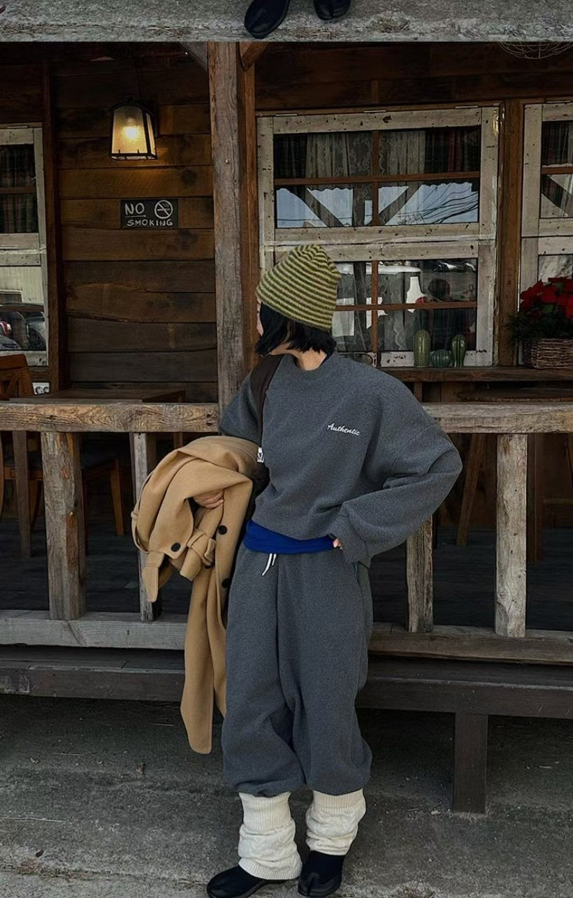 前短後長絨Tee (set裝可另購絨索腳褲)