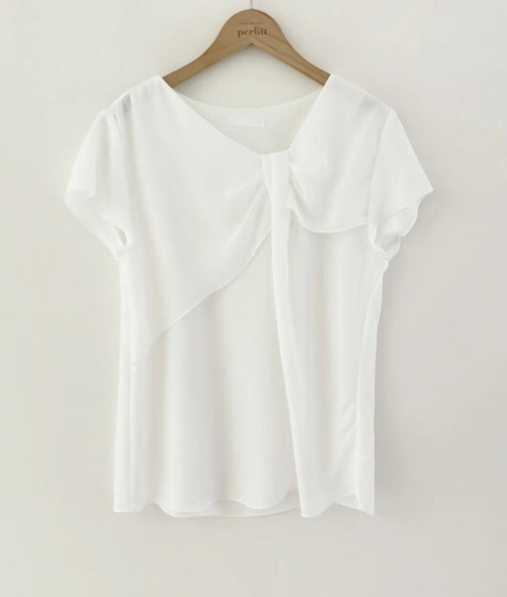 Knotted front chiffon shirt