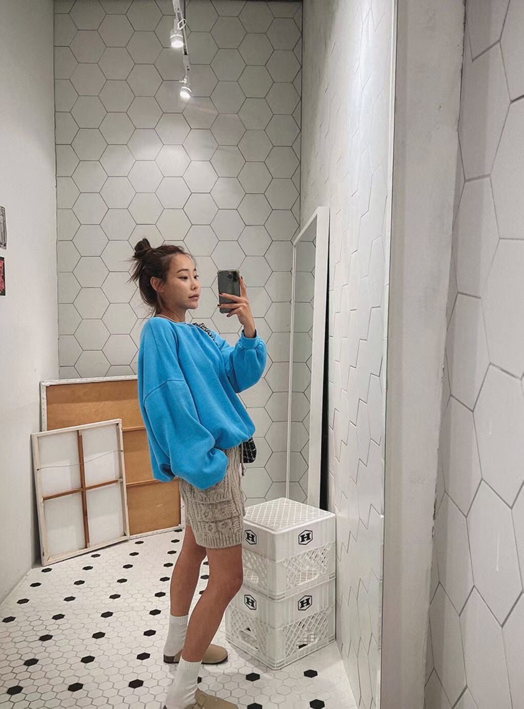 束袖抓毛淨色洗水衛衣