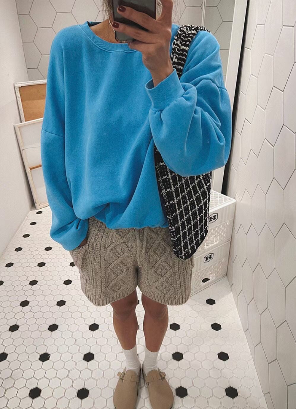 束袖抓毛淨色洗水衛衣