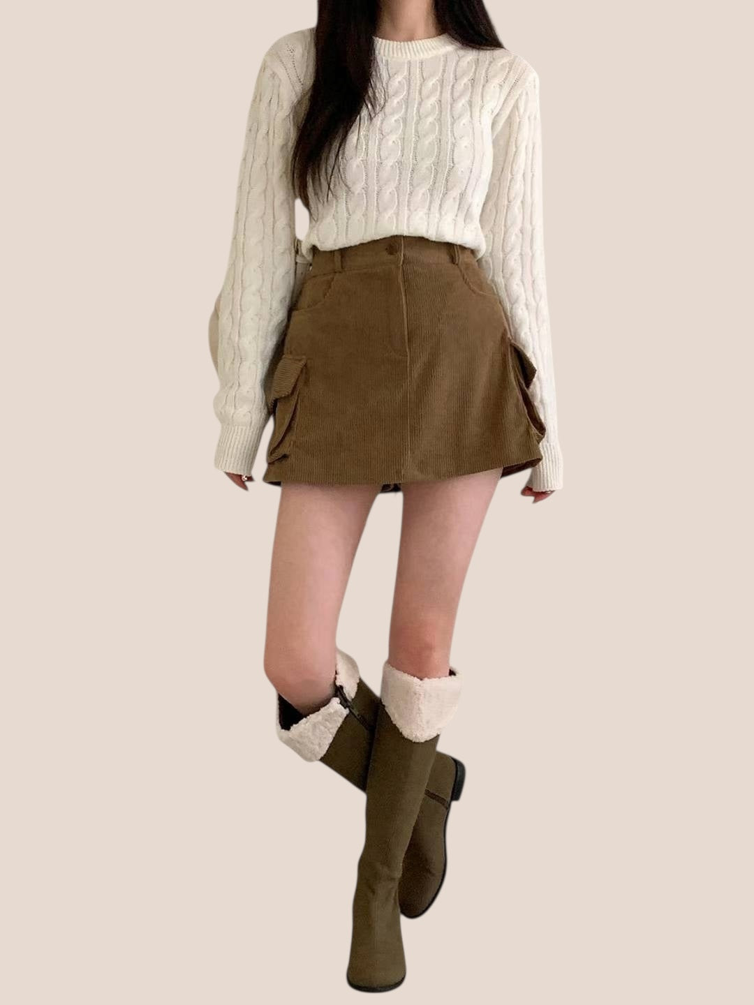 兩袋燈芯絨短裙褲