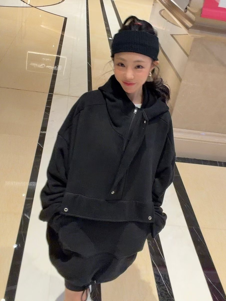 絨面前袋有帽衛衣