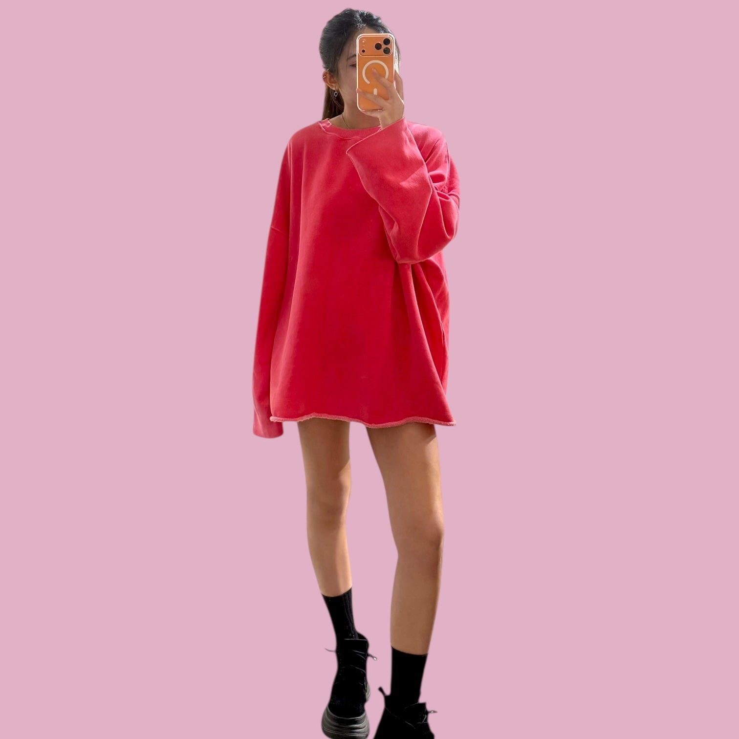 洗水淨色長衛衣