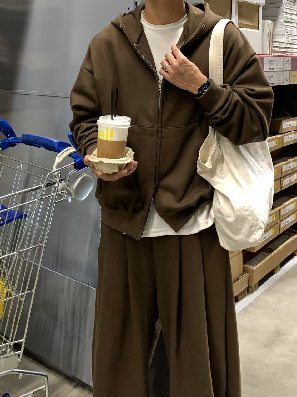 有帽zip up外套(set裝可另購布料闊褲)