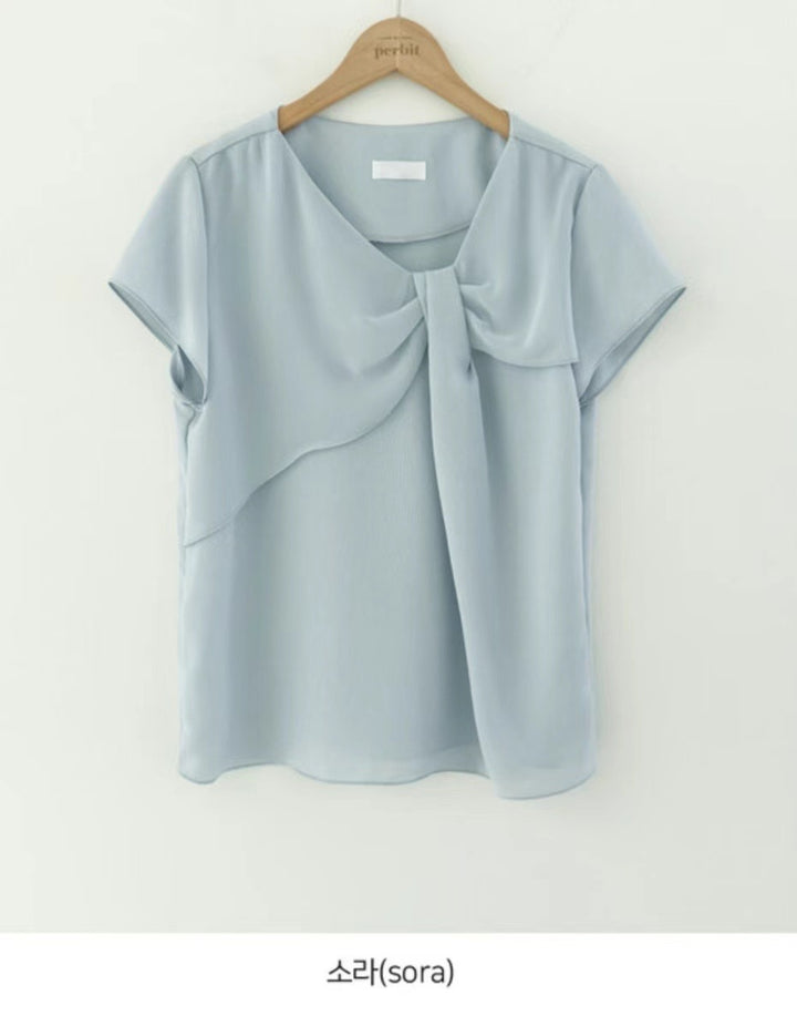 Knotted front chiffon shirt