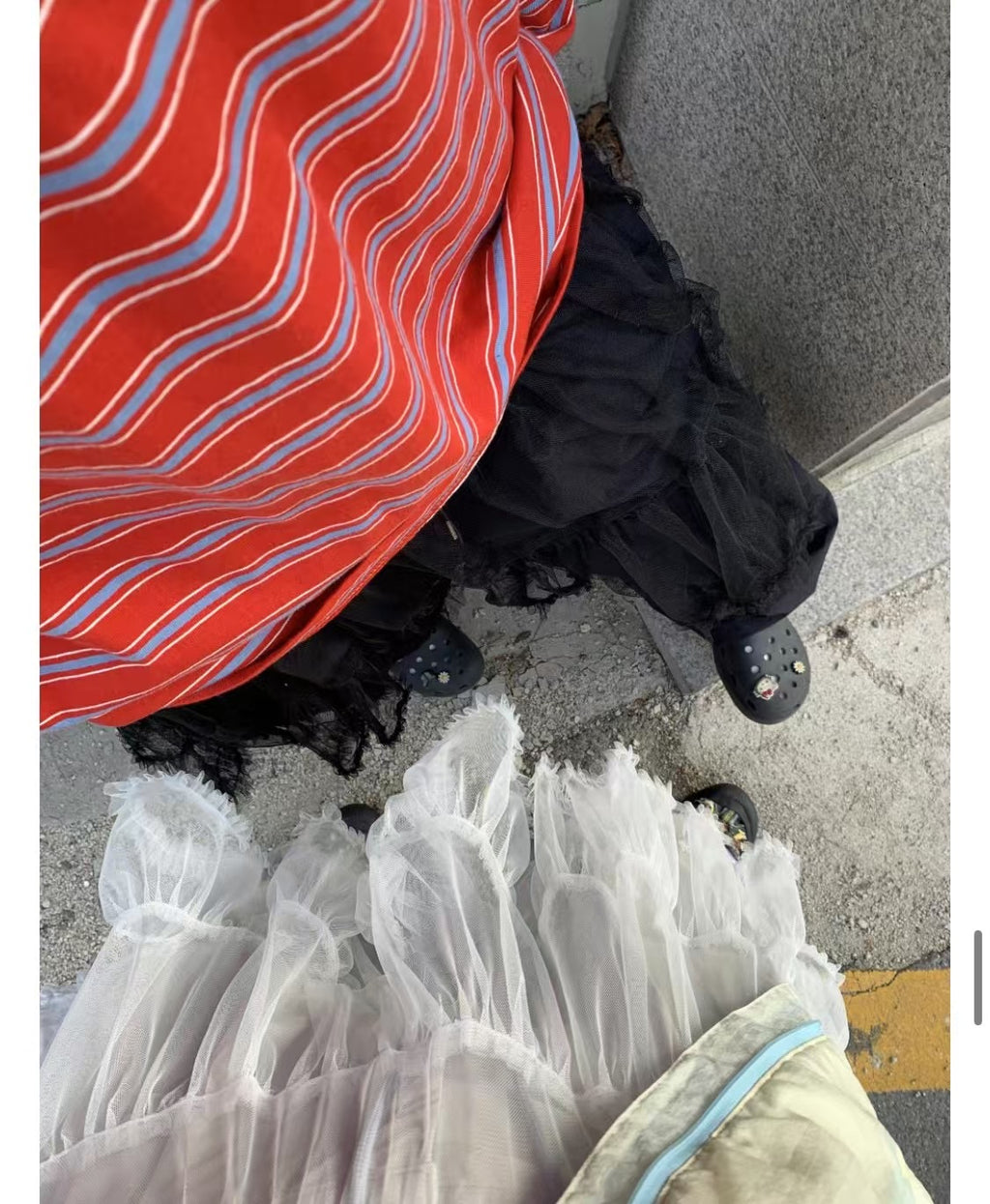 透紗半摺裙
