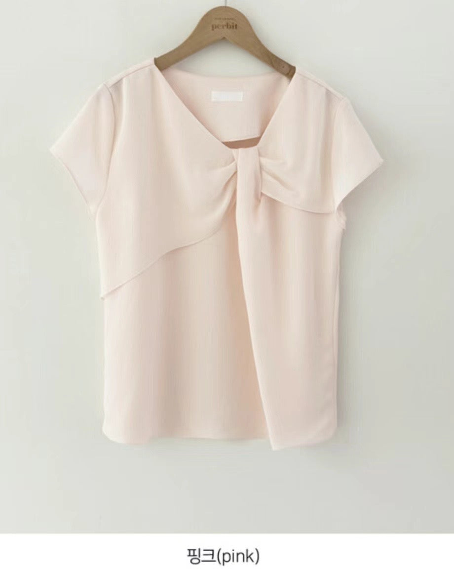 Knotted front chiffon shirt