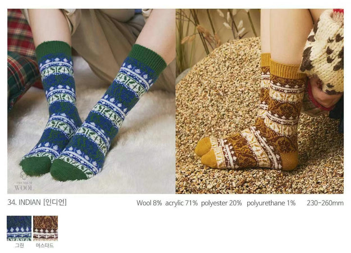 Wool floral socks