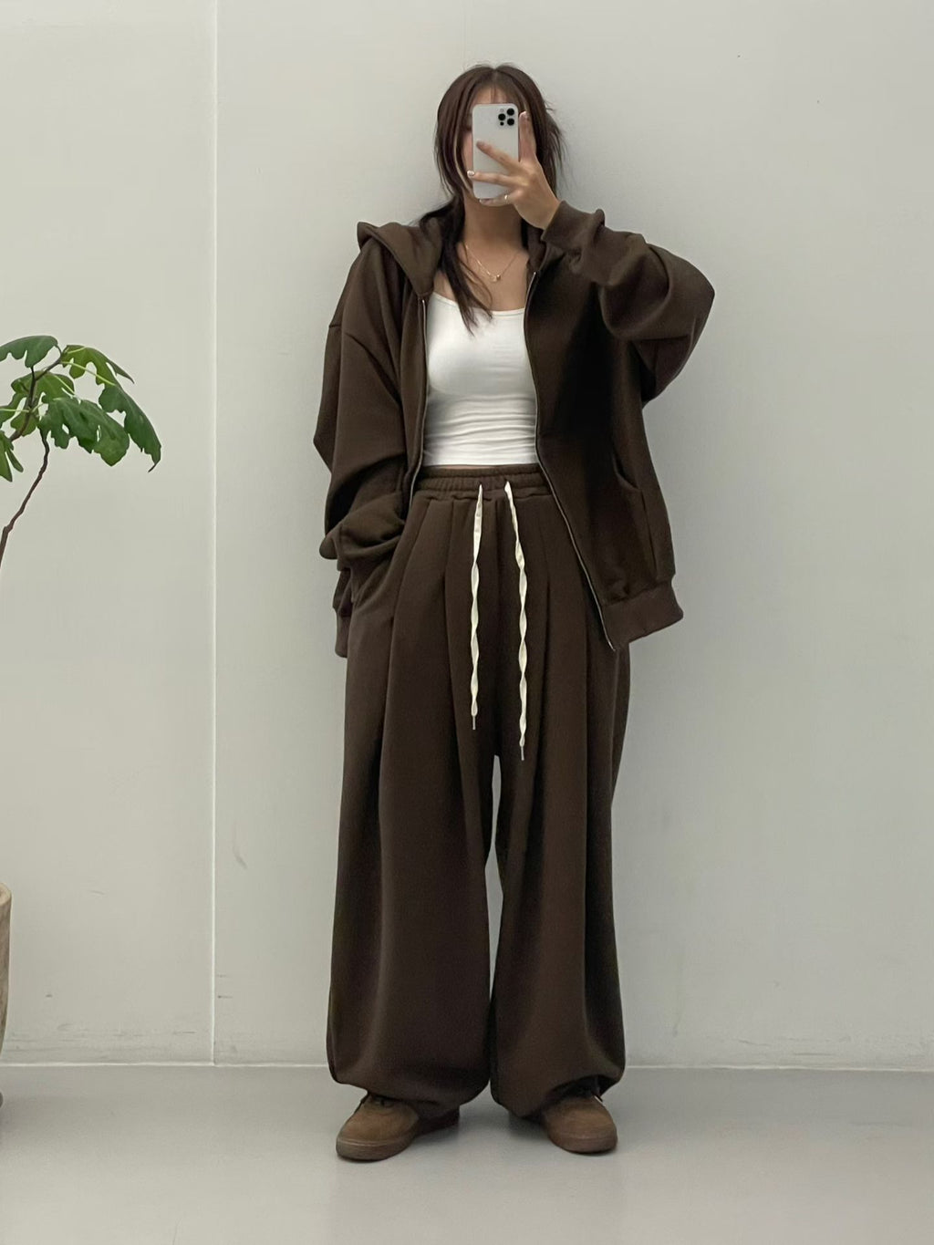 有帽zip up外套(set裝可另購布料闊褲)