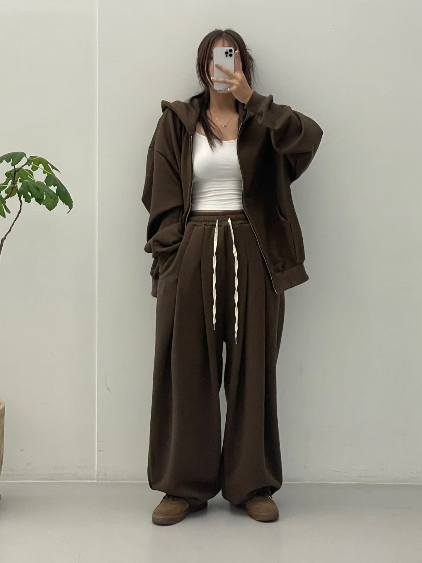 有帽zip up外套(set裝可另購布料闊褲)