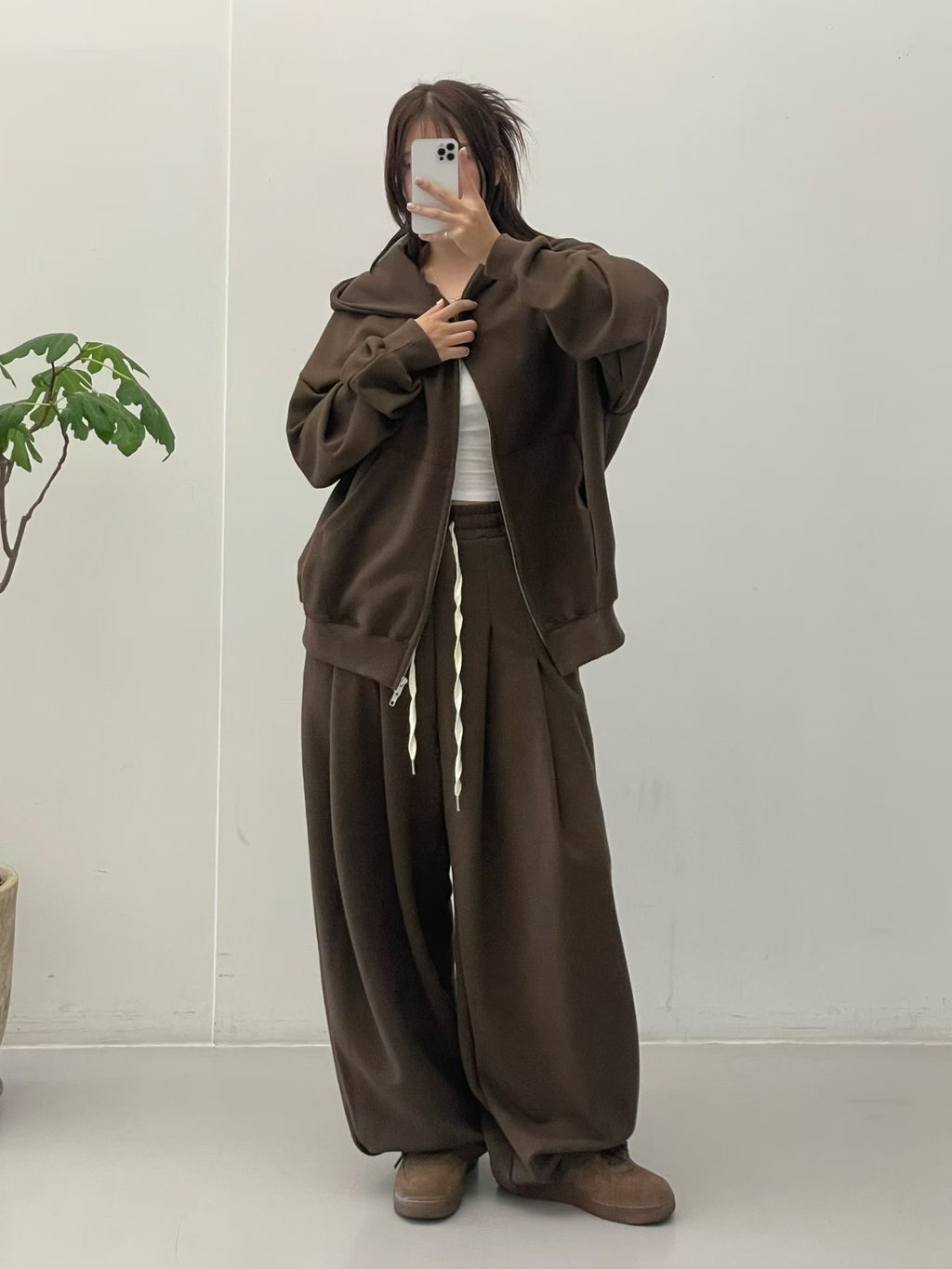 有帽zip up外套(set裝可另購布料闊褲)