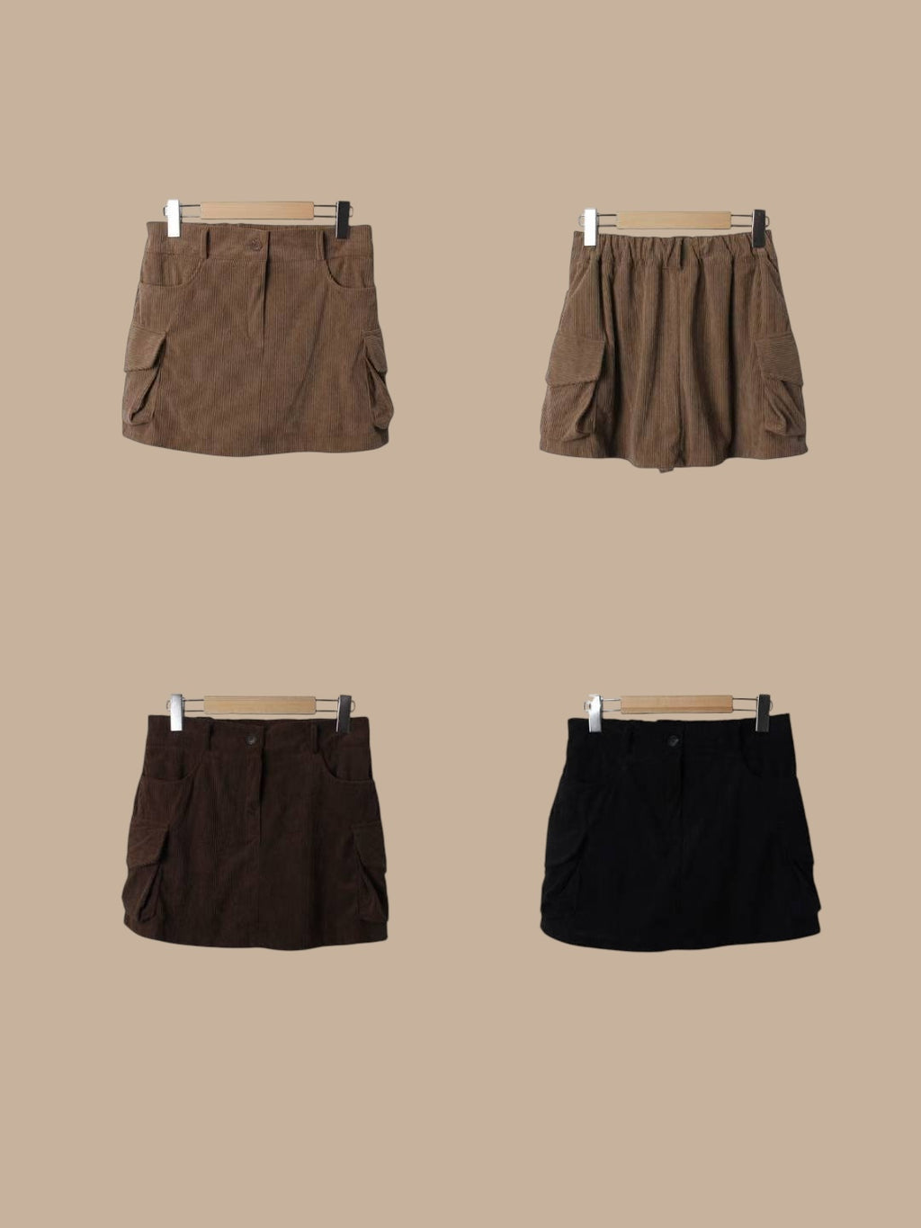 兩袋燈芯絨短裙褲