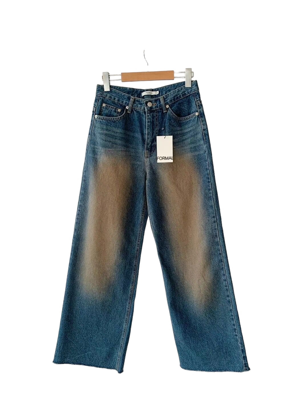 Rewashed wide-leg jeans