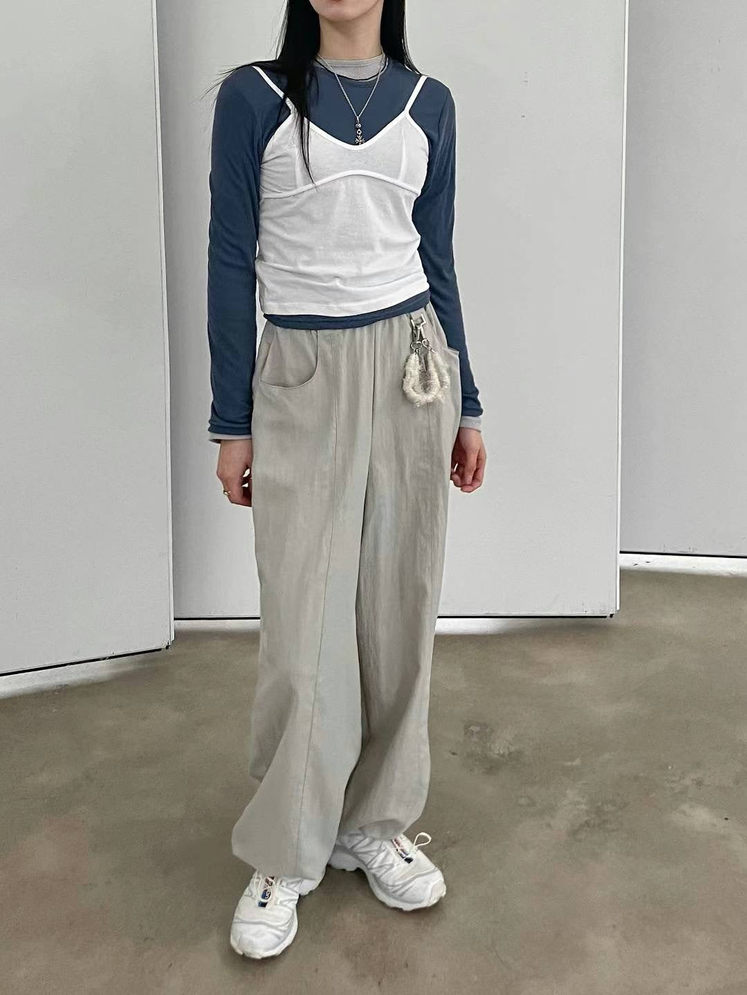 Button front trousers