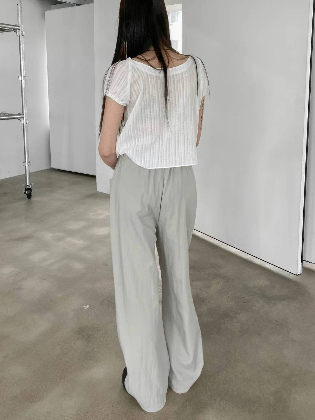 Button front trousers