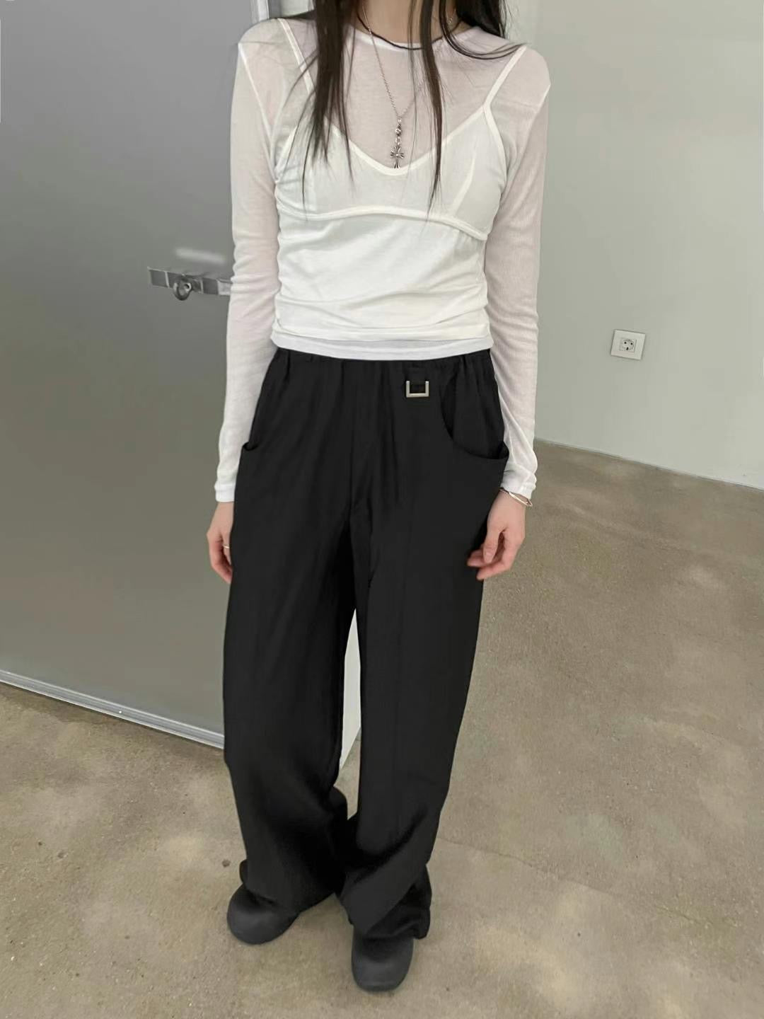 Button front trousers