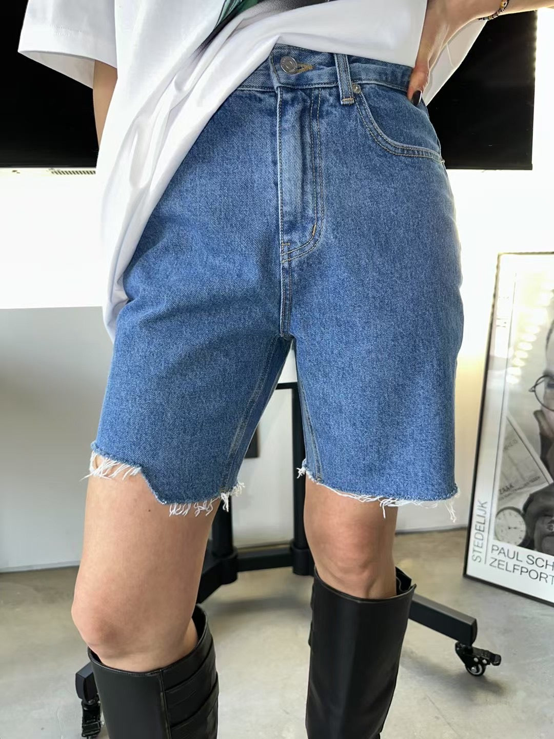 披邊牛仔短褲