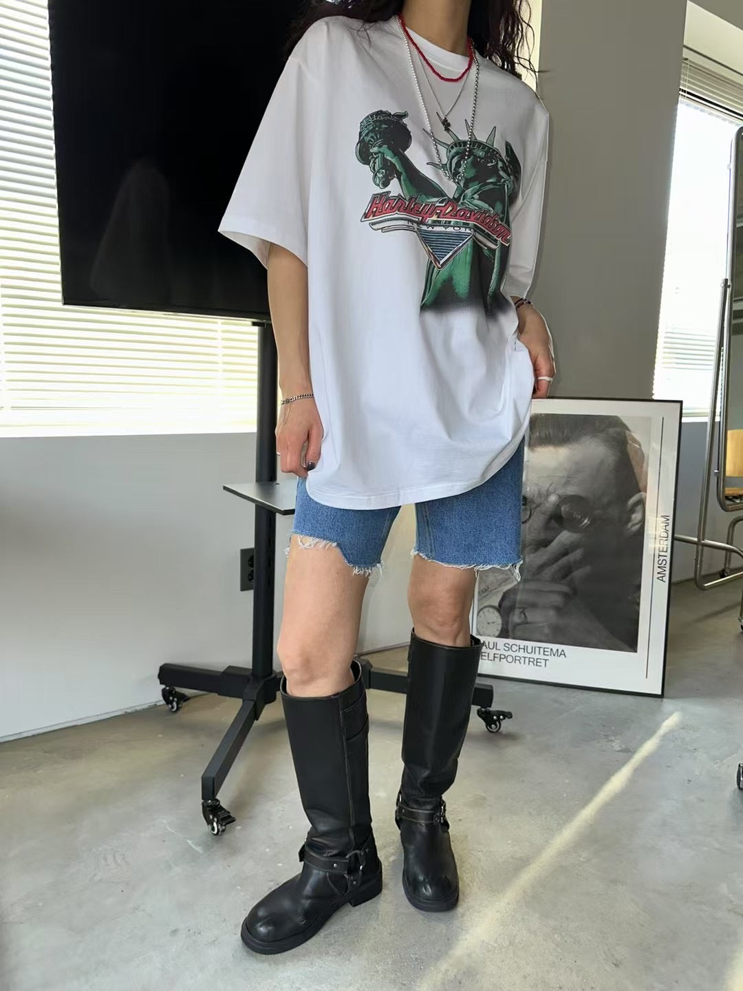 披邊牛仔短褲