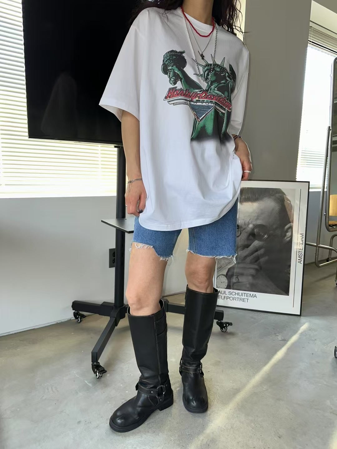 披邊牛仔短褲