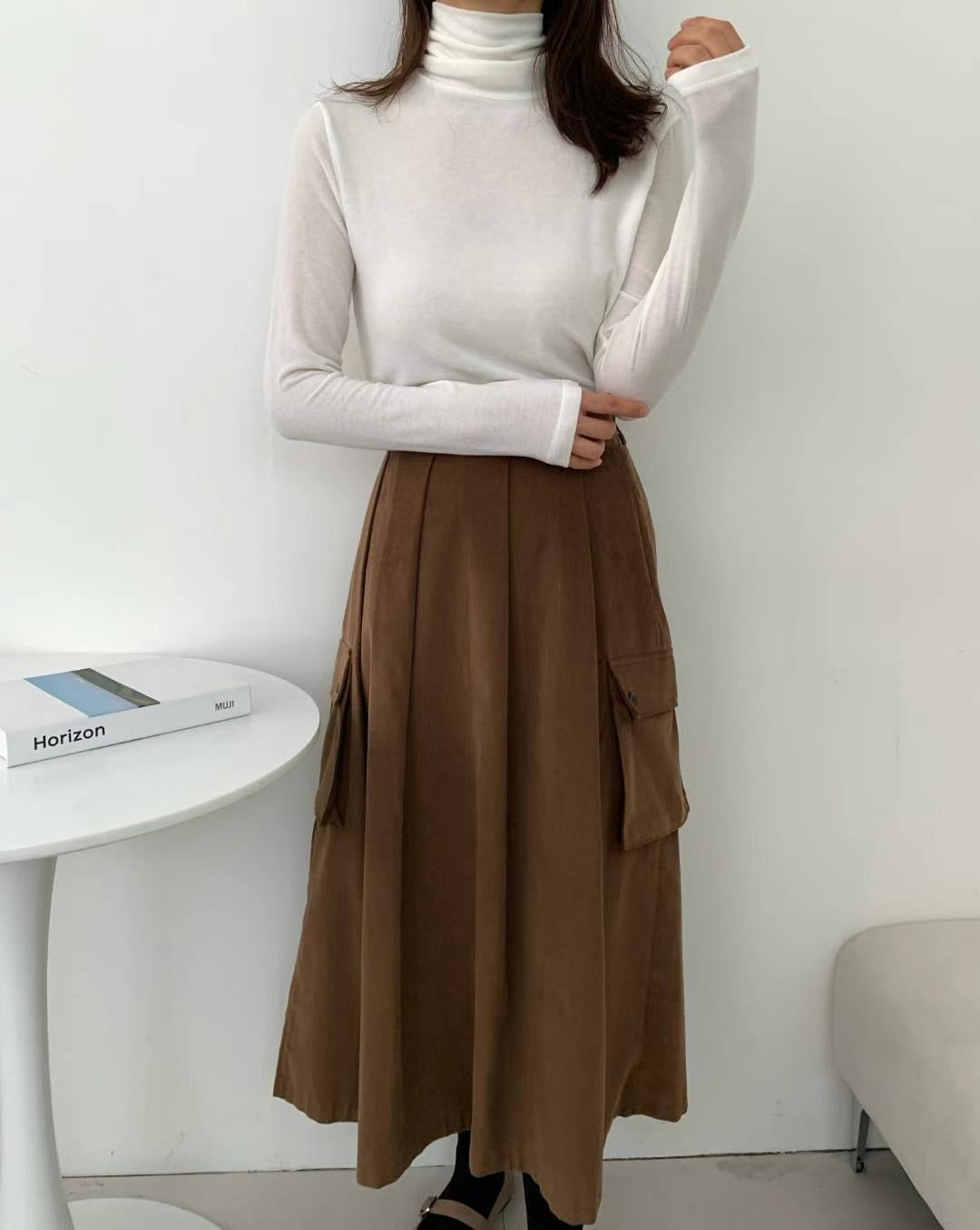 velvet long skirt