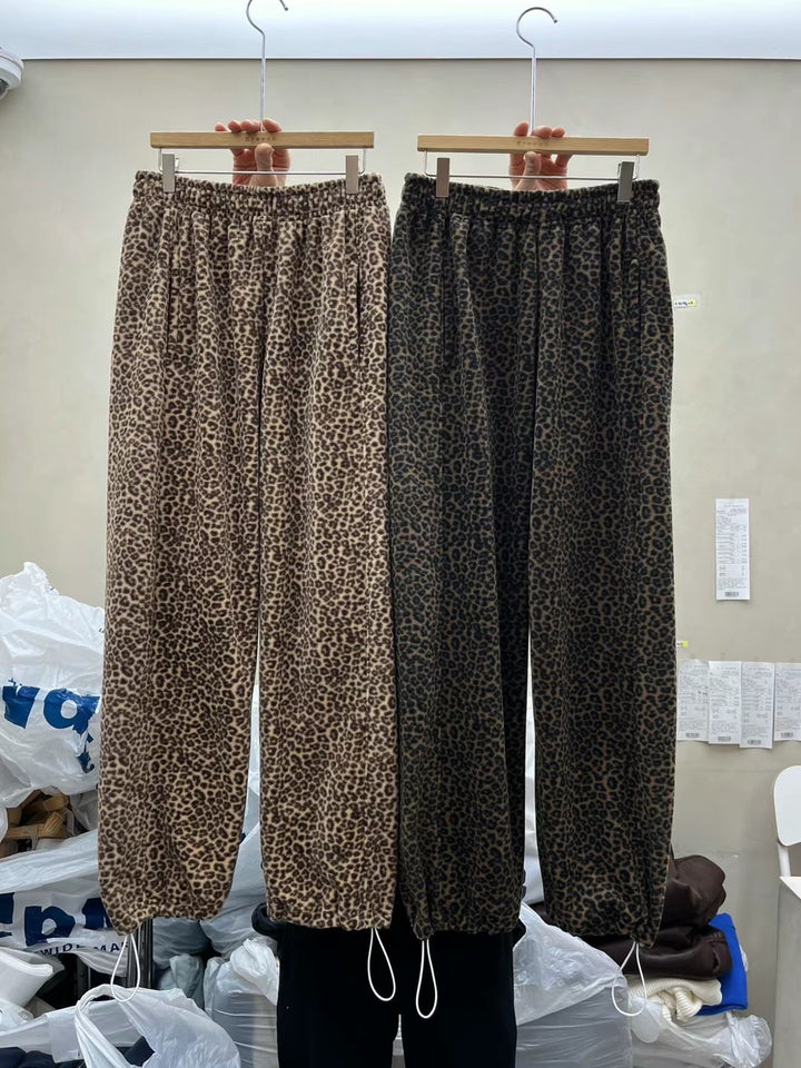 leopard print fleece pants