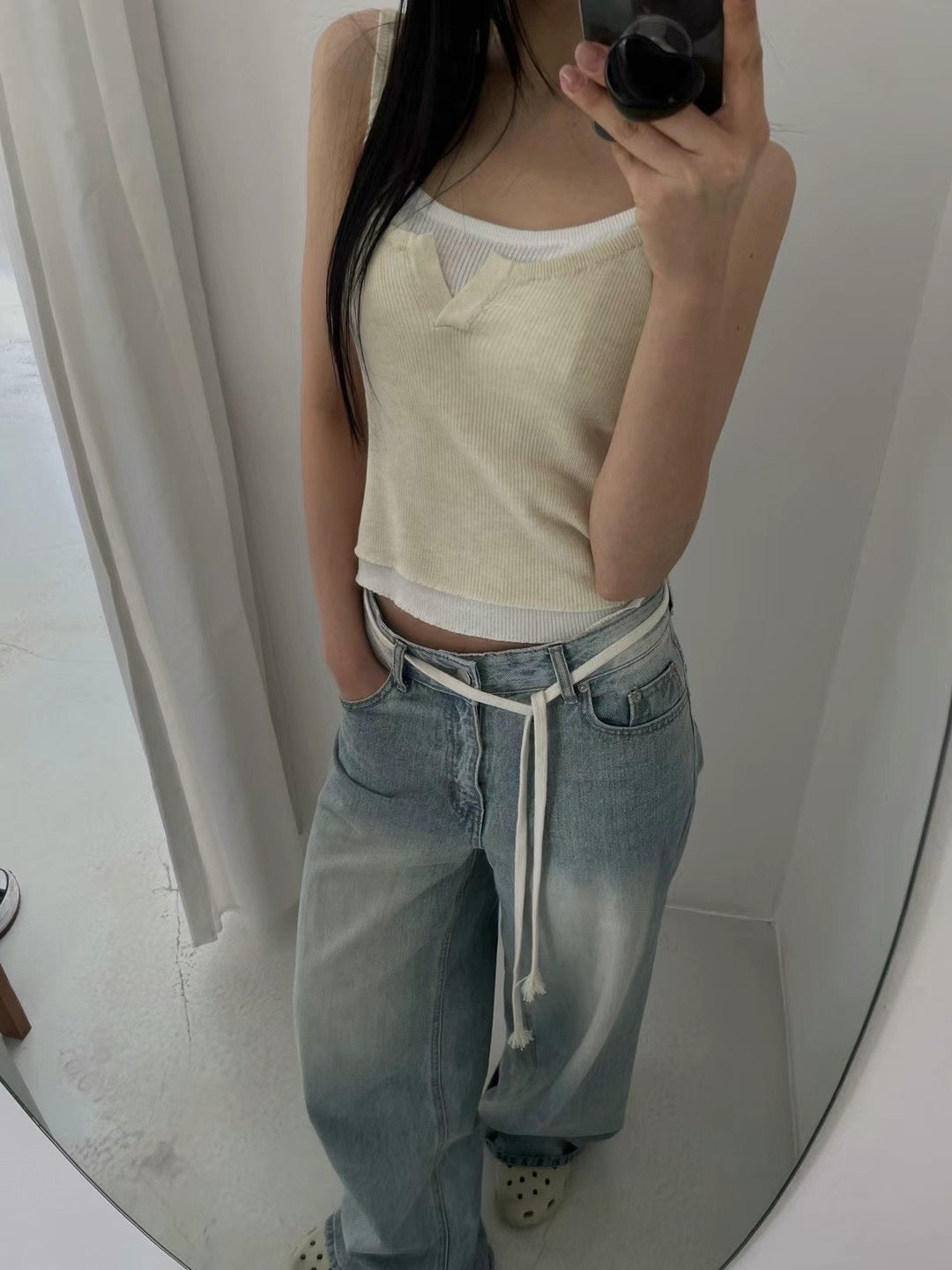 Fake two-piece camisole