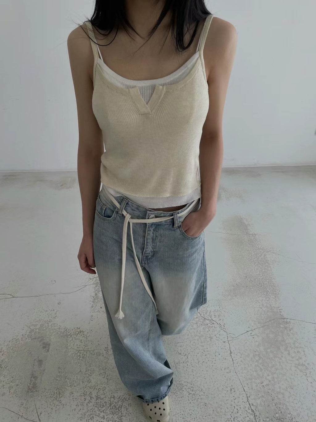 Fake two-piece camisole