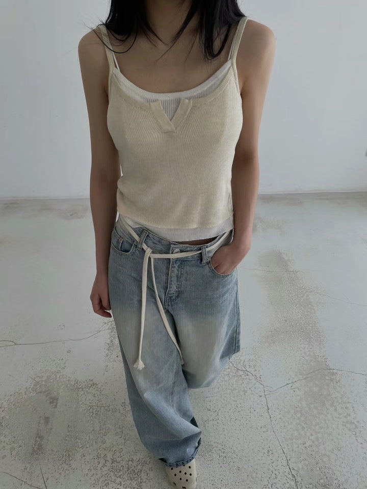 Fake two-piece camisole