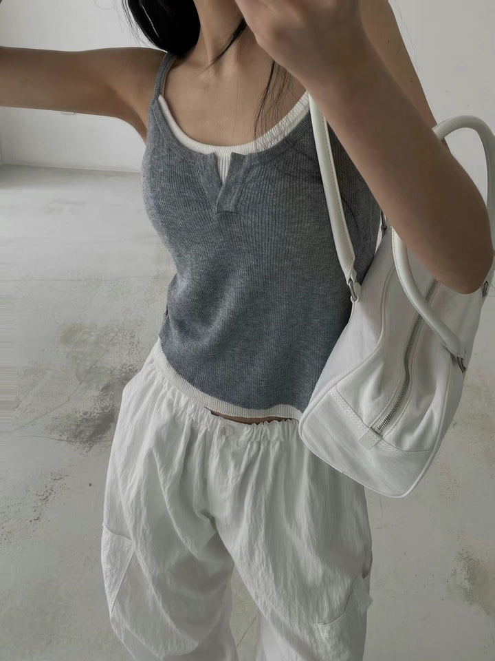 Fake two-piece camisole