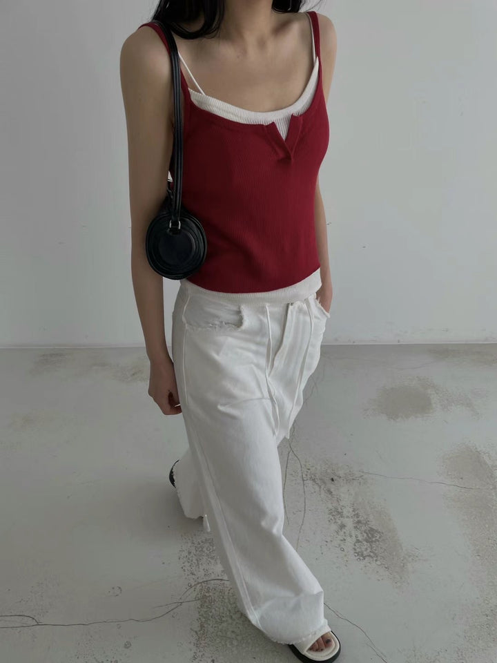 Fake two-piece camisole