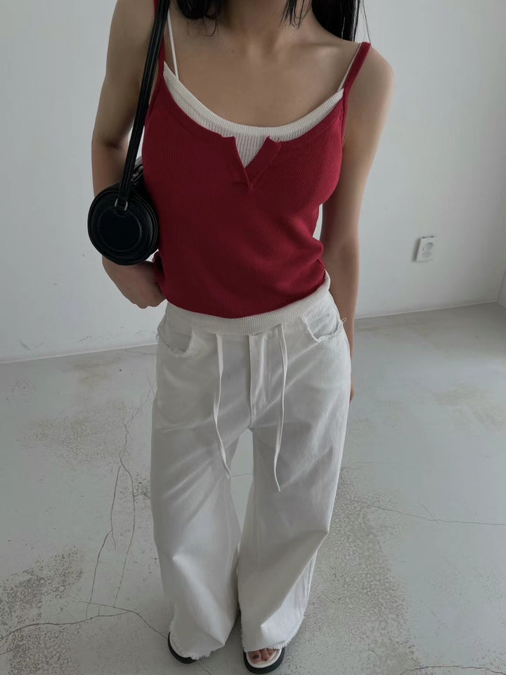 Fake two-piece camisole